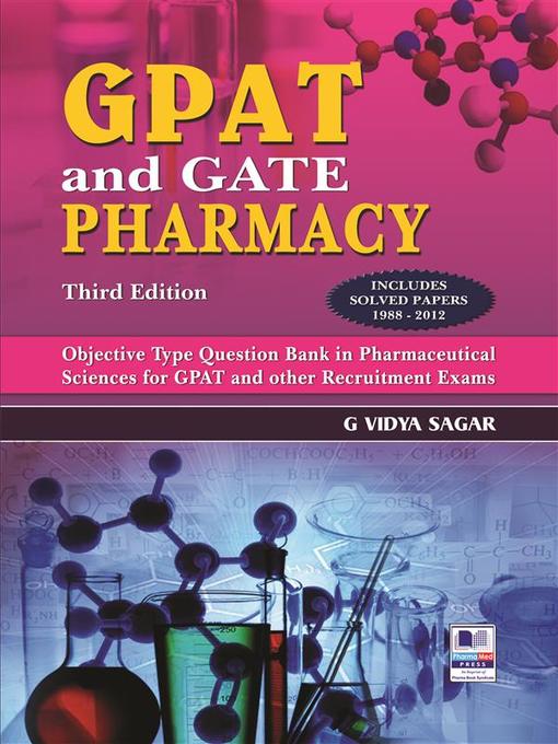 Title details for GPAT and Gate Pharmacy by Prof. Dr. G. Vidyasagar - Wait list
